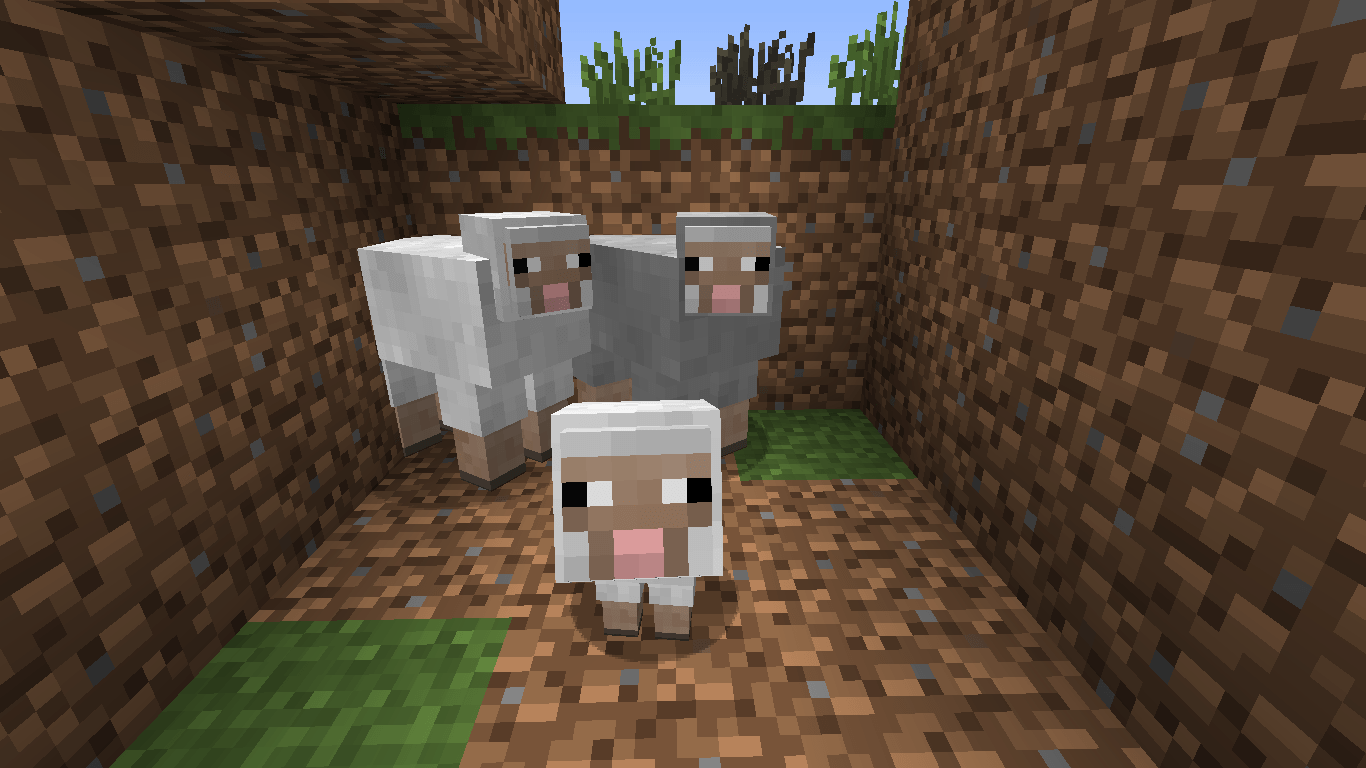 1366x768 Minecraft Sheep Wallpaper