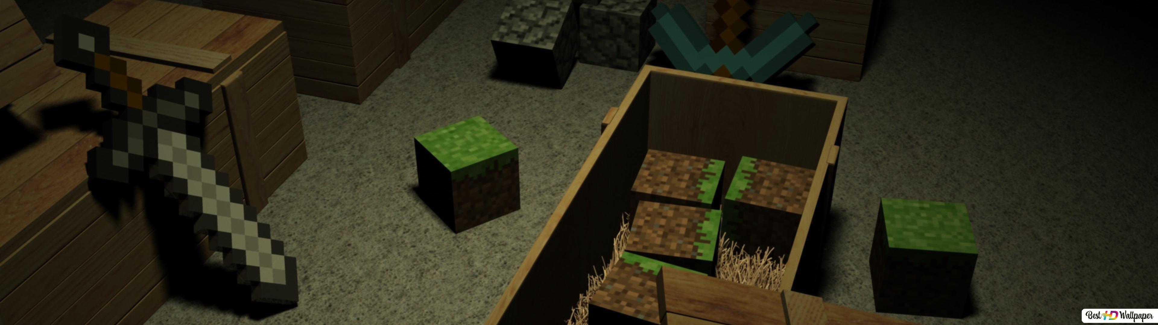 3840x1080 sword minecraft 4K wallpaper download