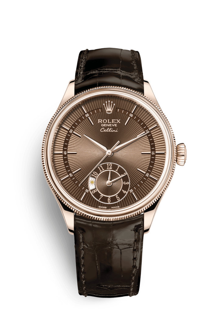 720x1100 Rolex Cellini Dual Time Watch: 18 ct Everose gold