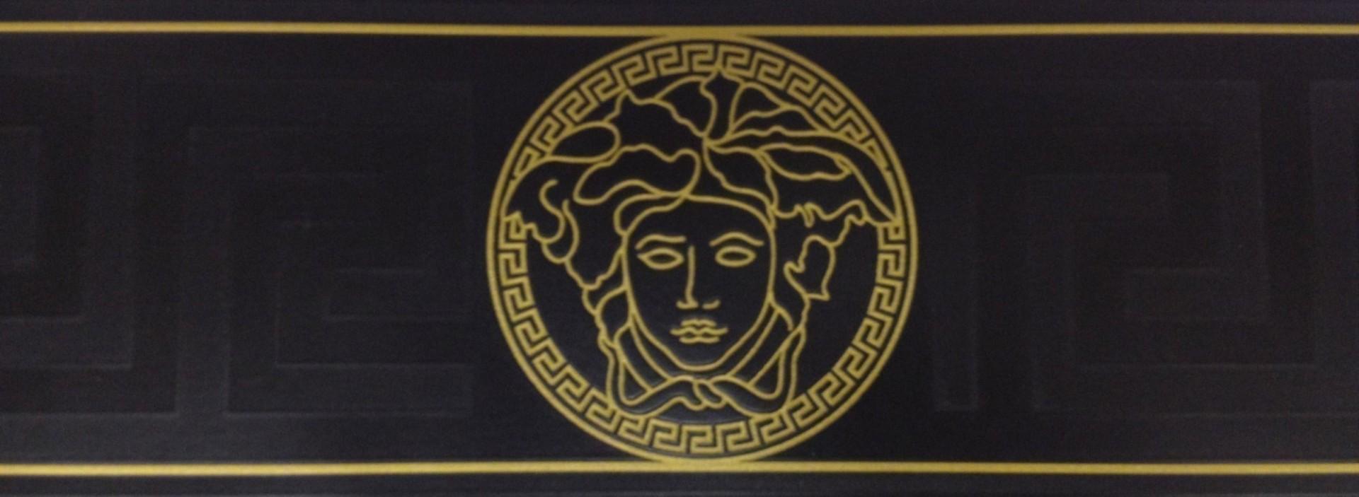 1920x703 Black / Gold Greek Key Wallpaper Border. Versace Home I