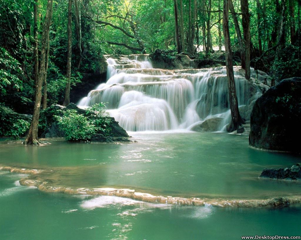 1024x819 Desktop Wallpaper Natural Background Kao Pun Temple Waterfalls, Kanchanaburi Region, Thailand