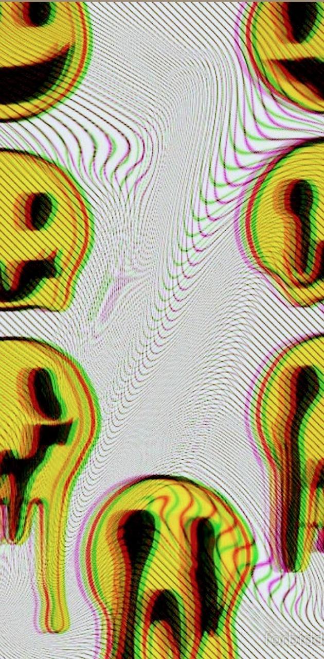 630x1280 Melting smiley faces wallpaper