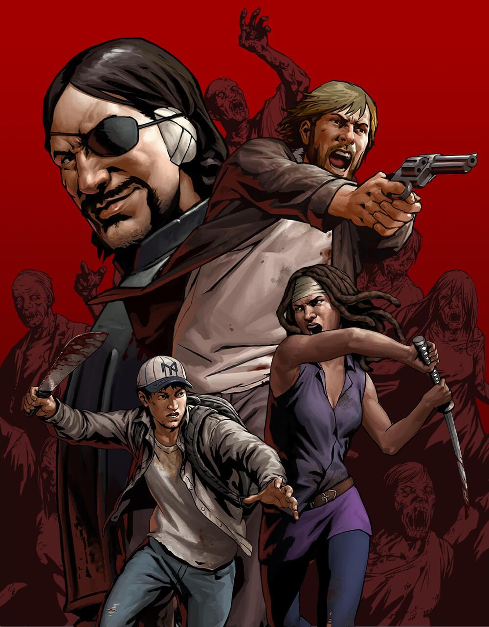 1000x1282 the walking dead comic wallpaper, illustration, cartoon, fictional character, fiction, cg artwork, art, comics