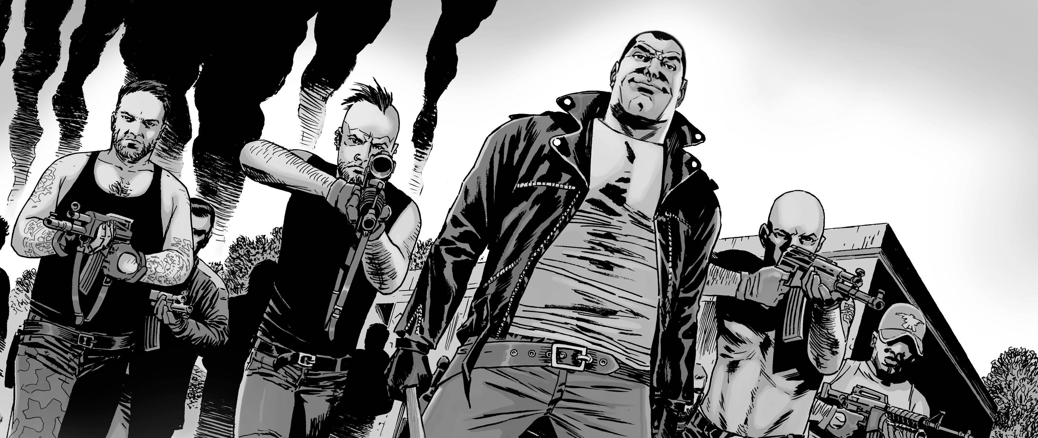 3973x1678 Wide Screen Dual Screen Negan Wallpaper