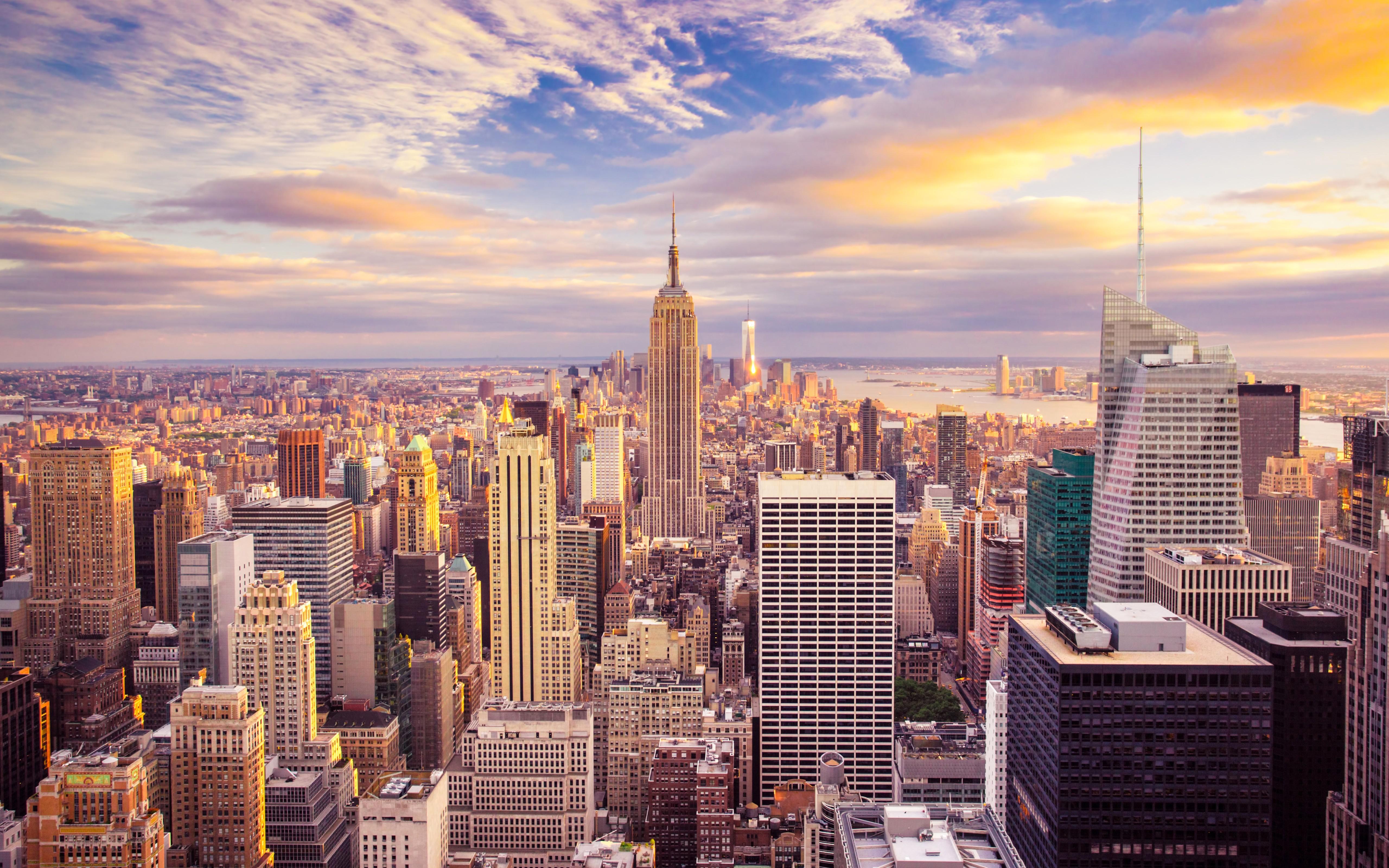 NYC CITY EVENING VIEW GICLEE CANVAS ART PRINT POSTER