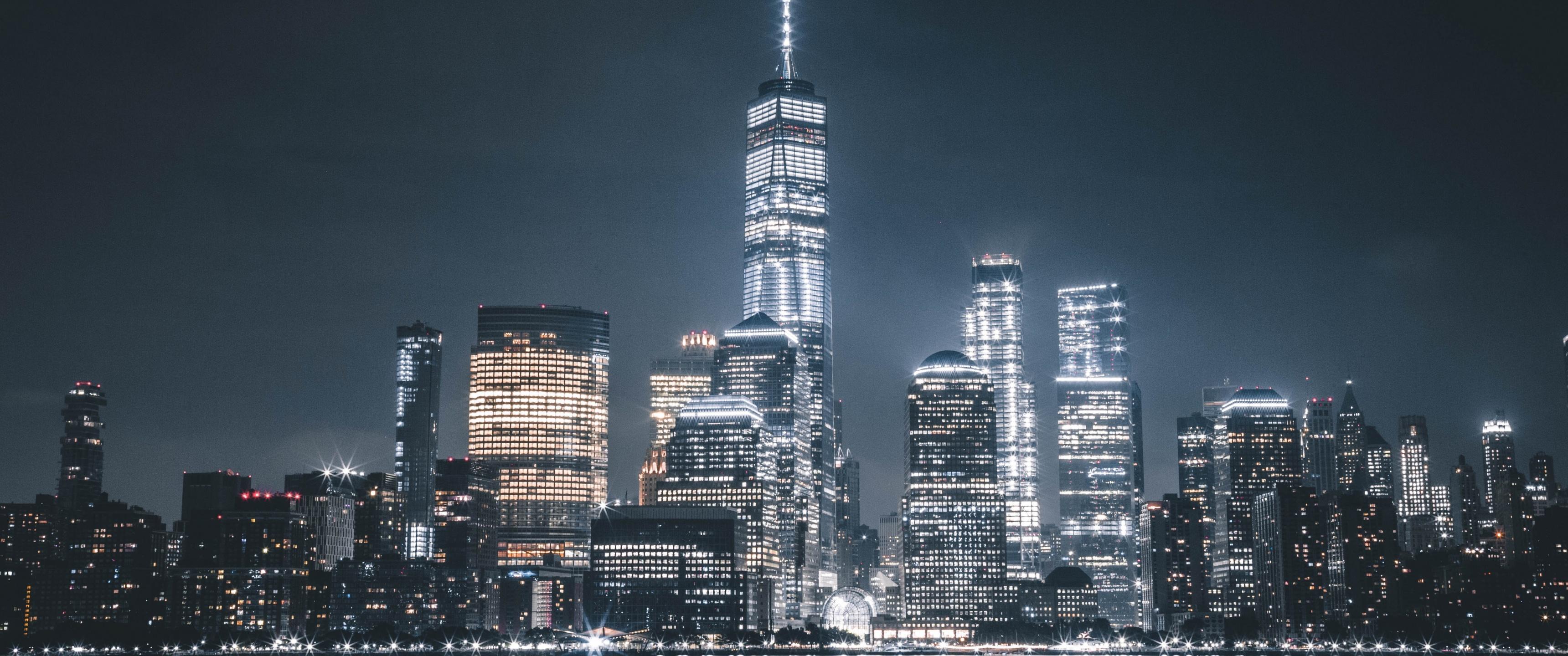 3440x1440 Manhattan Wallpaper 4K, One World Trade Center, Freedom Tower, World