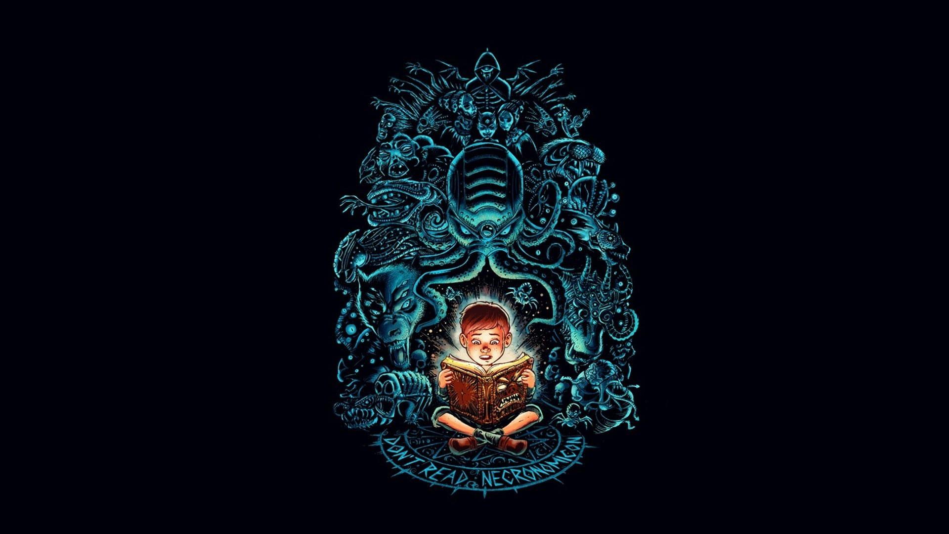 1920x1080 Wallpaper Child Reading Book Artwork H. P. Lovecraft