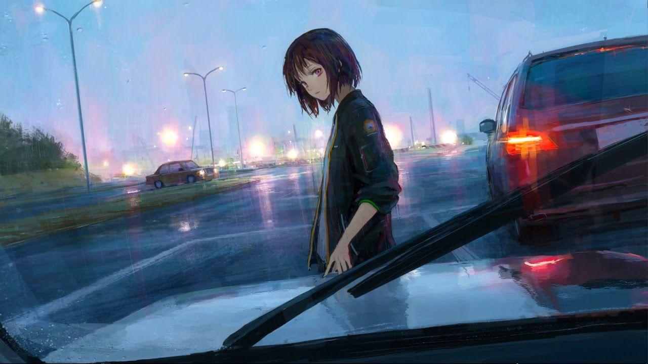 Rainy city, Anime, City, Rain, Young woman (2560x1440) - Desktop & Mobile  Wallpaper