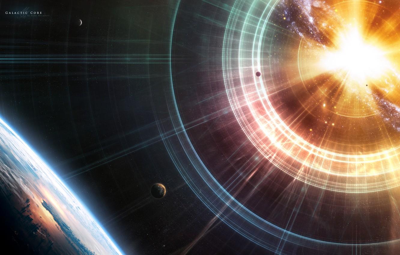 1332x850 Wallpaper Stars, The explosion, Light, Earth, Planet, Planets, Stars, Space, Earth image for desktop, section космос