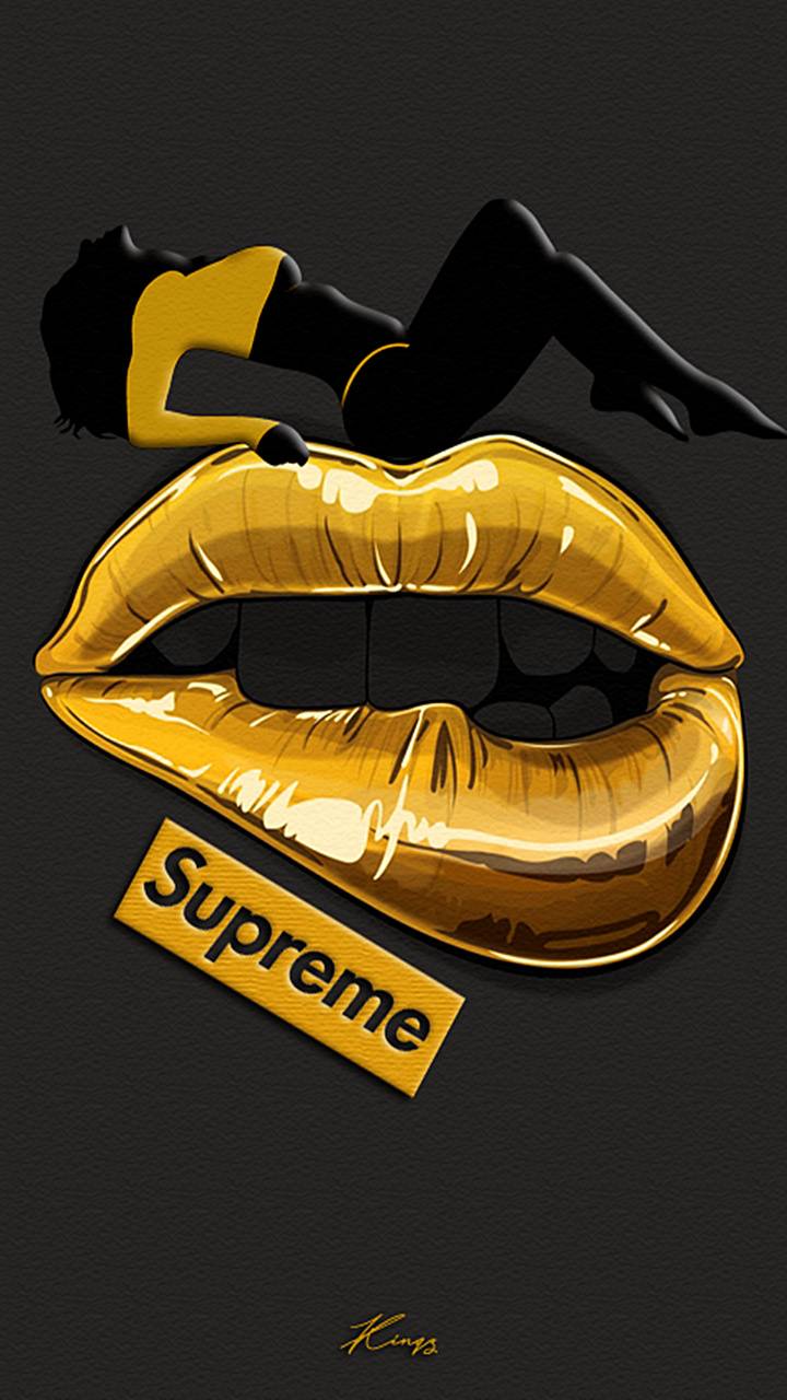 720x1280 Supreme Gold Wallpaper
