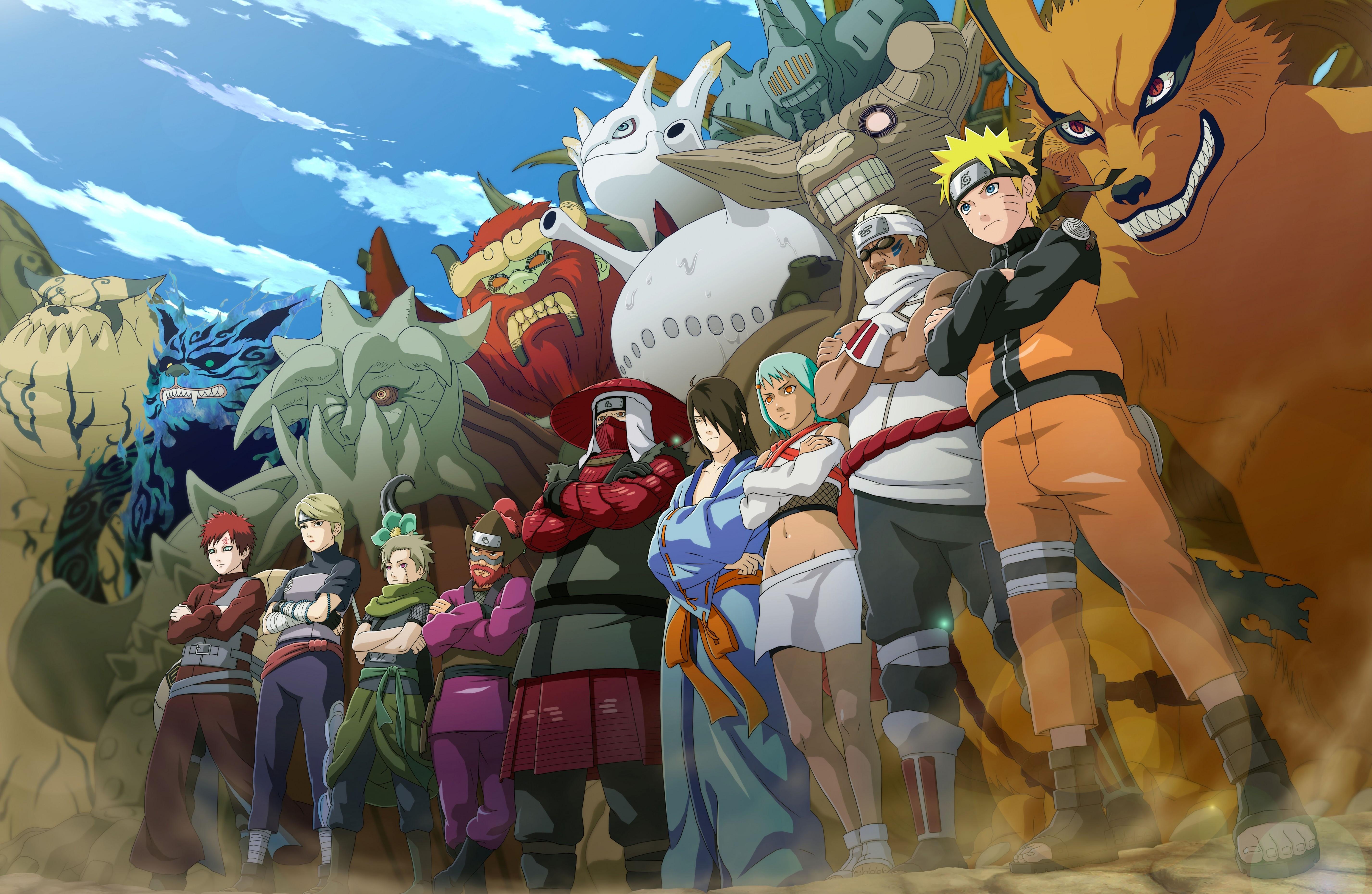 5708x3720 Download 5708x3720 Naruto, Killer Bee, Utakata, Yagura, Gaara, Yugito, Kurama Wallpaper