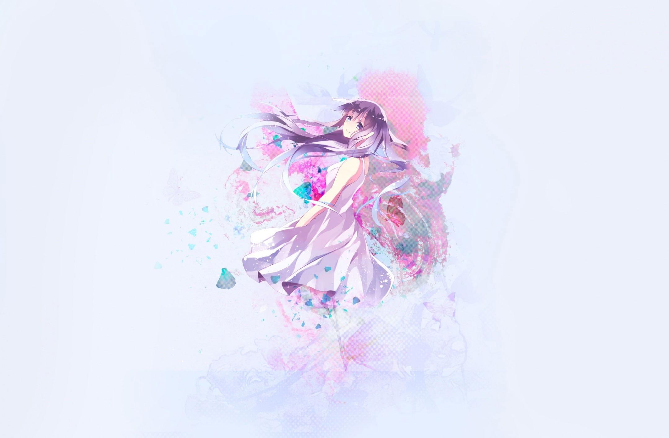 2160x1413 Pastel Anime Wallpaper, Woman In Pink Dress Wallpaper, Artistic, Colorful • Wallpaper For You