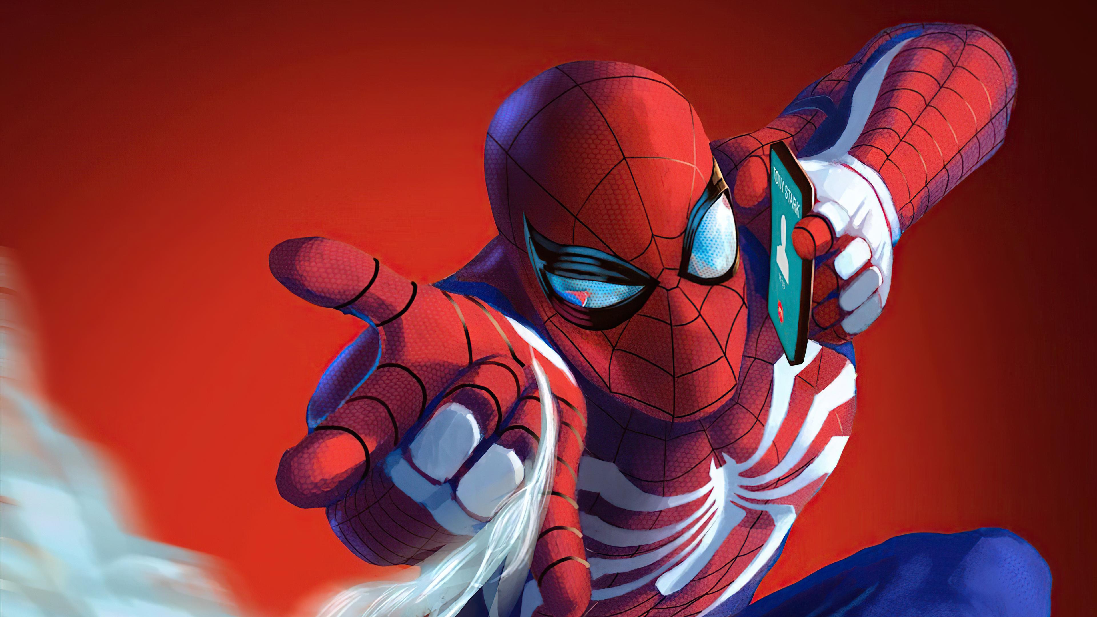 3840x2160 Spiderman On Phone 4k Wallpaper, HD Superheroes Wallpaper, 4k Wallpaper , Image, Background, Photos and Picture
