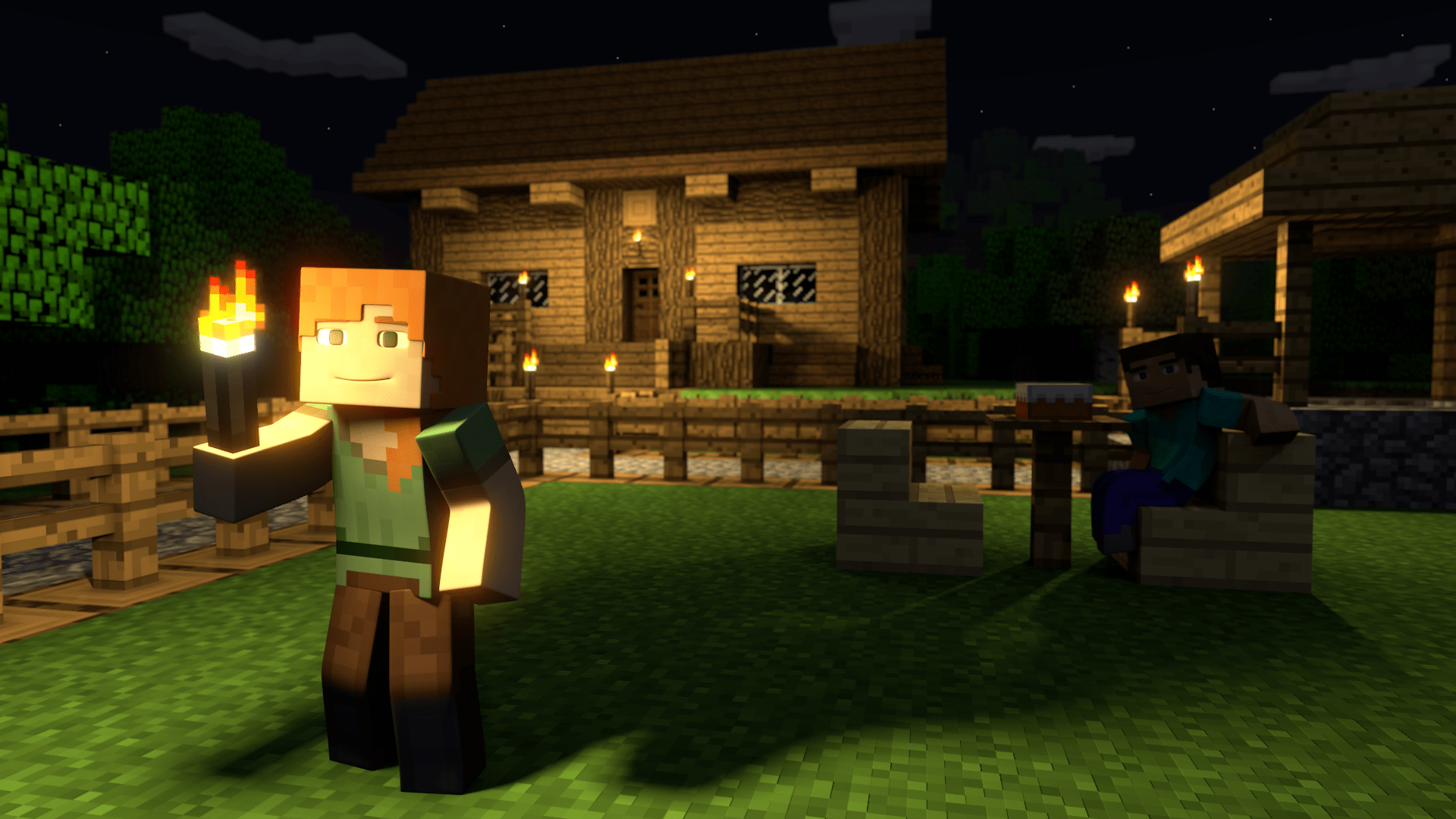 1920x1080 Welcome to Minecraft Alex! [3D Render OC] [1920x1080]