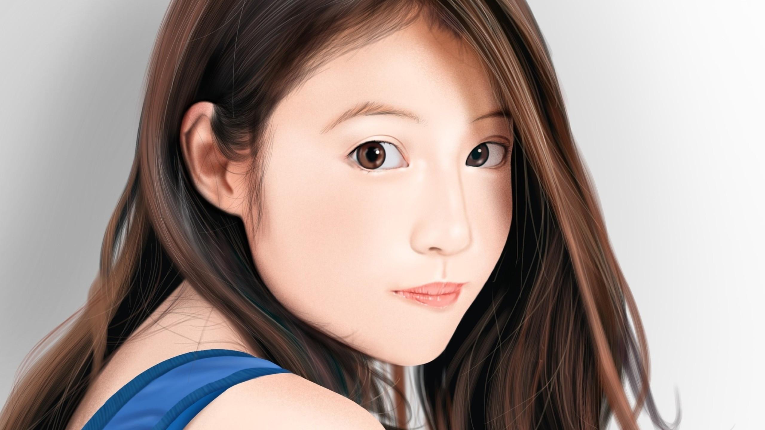 2560x1440 Download 2560x1440 Imada Mio, Japanese Actress, Pretty, Artwork Wallpaper for iMac 27 inch