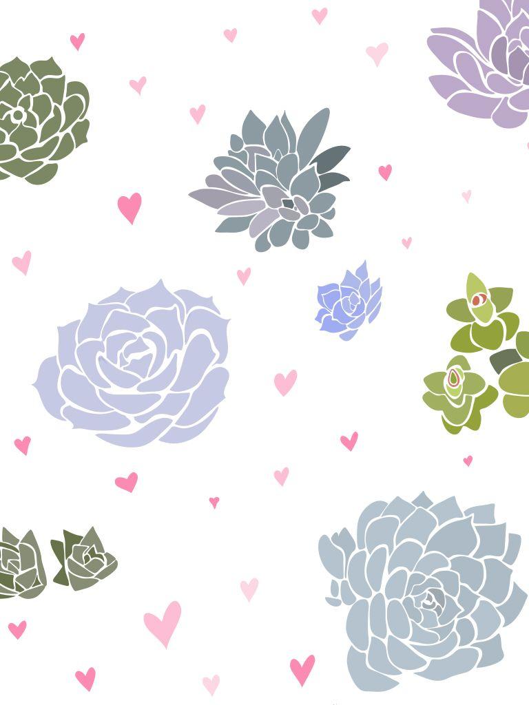 768x1024 Free Wallpaper} February Love Hearts and Succulents and Me
