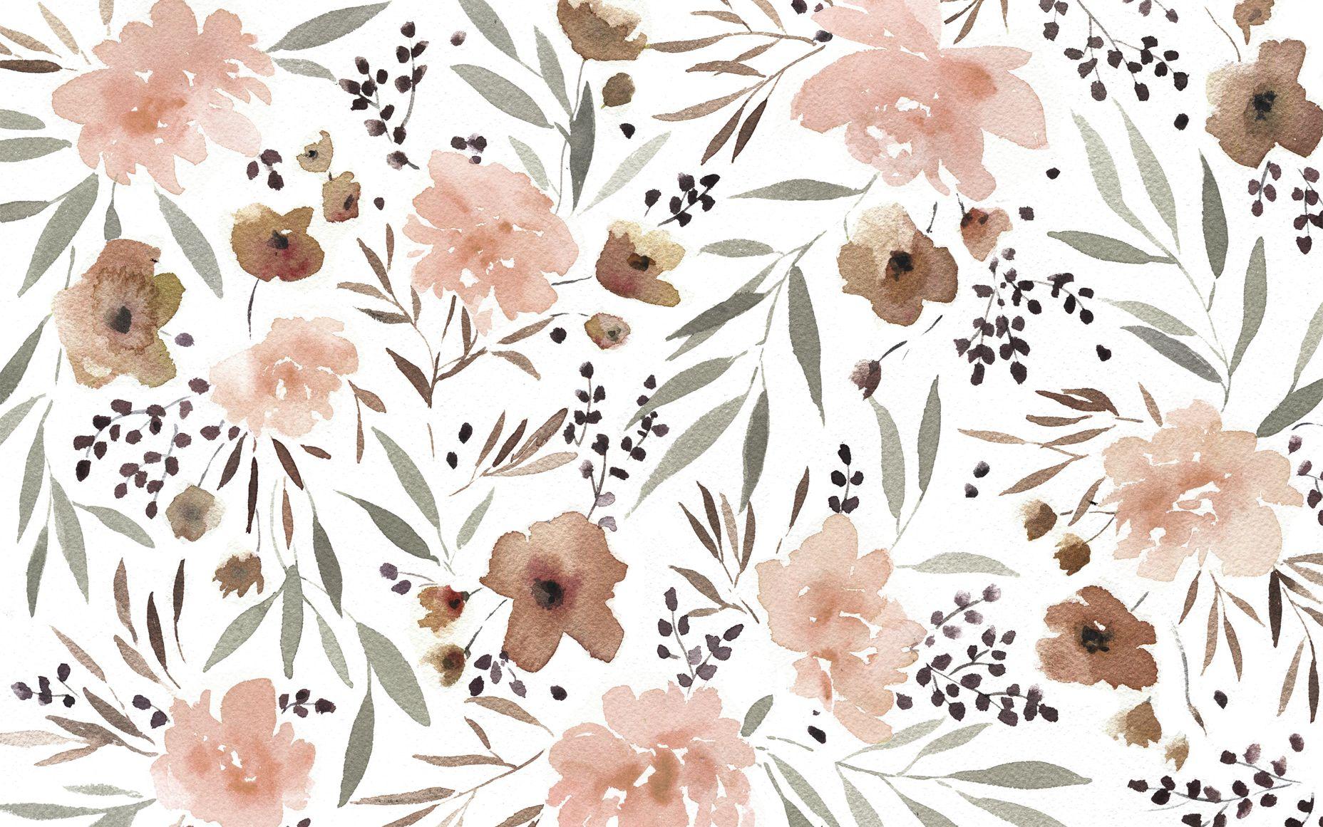 1856x1161 Minimalist Floral Laptop Wallpaper