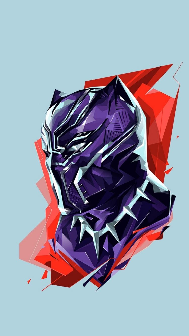 750x1334 Download black panther, superhero, marvel comics, heroes, art 750x1334 wallpaper, iphone iphone 750x1334 HD image, background, 10785