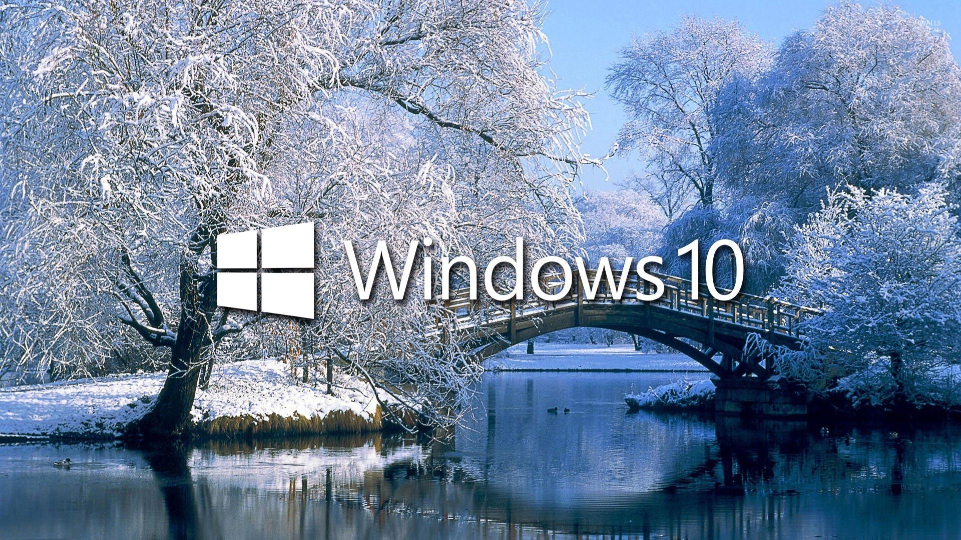 1920x1080 Windows 10 on the snowy lake white text logo wallpaper wallpaper