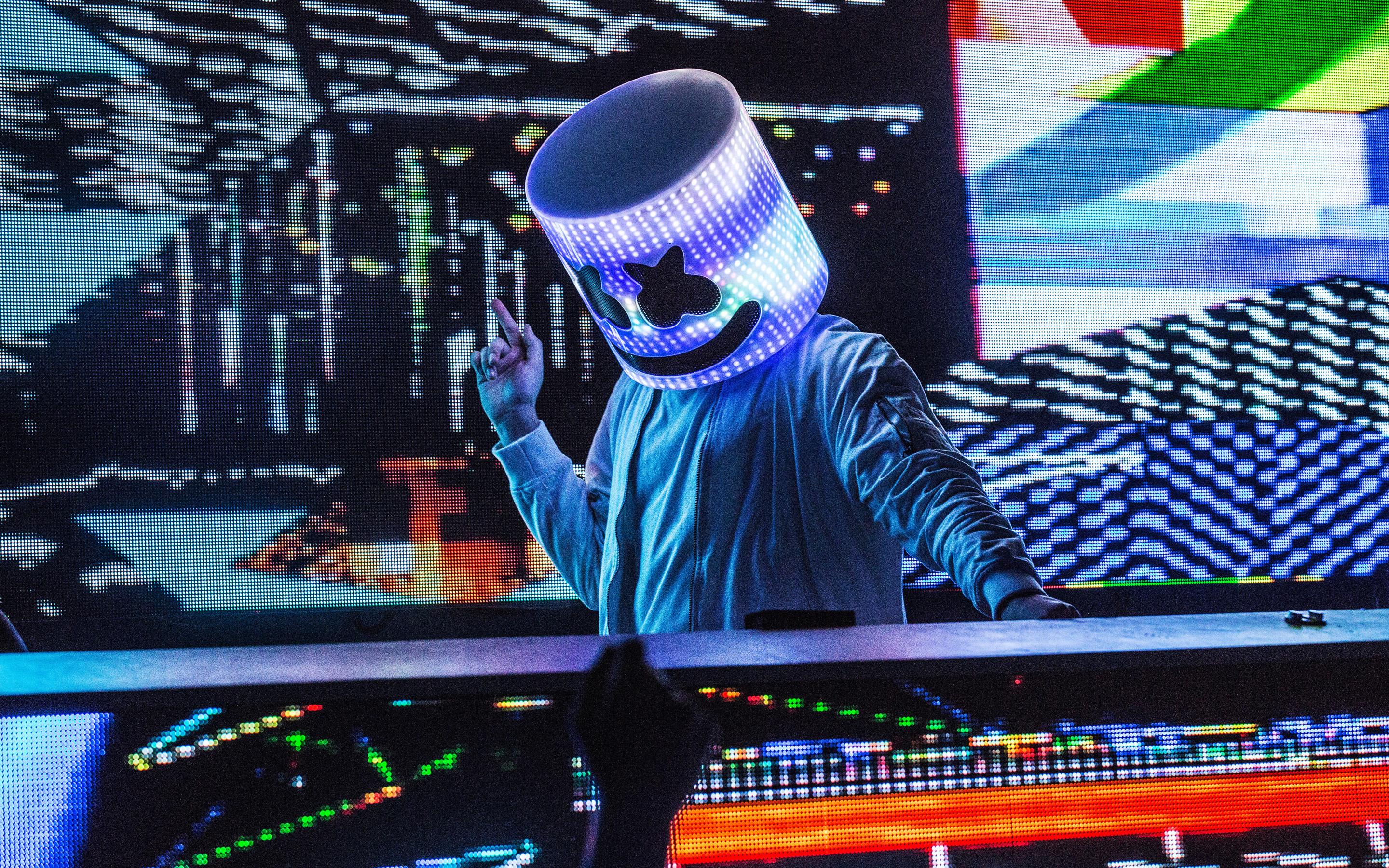 2880x1800 Download wallpaper night club, Marshmello, DJ, progressive house, DJ console for desktop with resolution 2880x1800. High Quality HD picture wallpaper