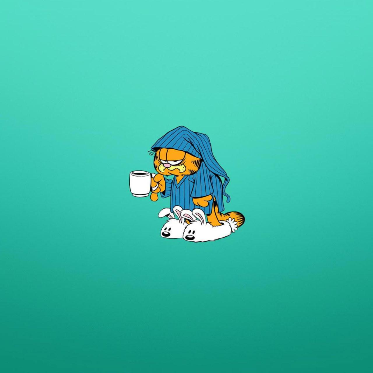 1280x1280 Wallpaper Garfield Monday, Funny, Tired 1920x1200 1080p • Wallpaper For You