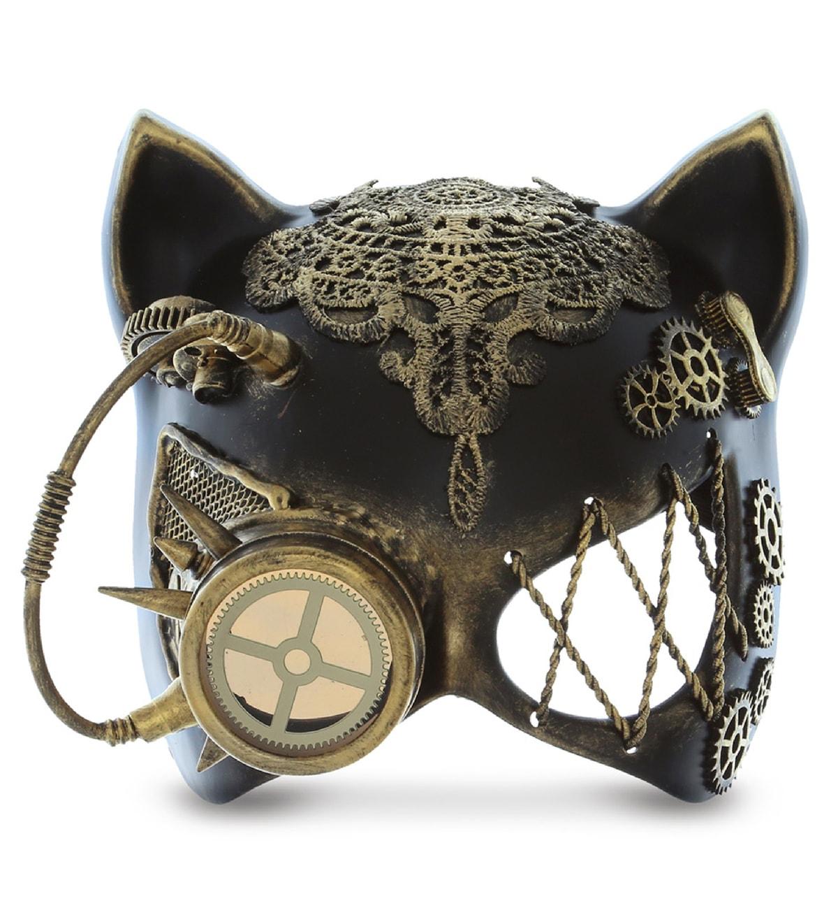 1200x1312 Attitude Studio Steampunk Cat Ears Half Face Mask Robot Monocles Costume
