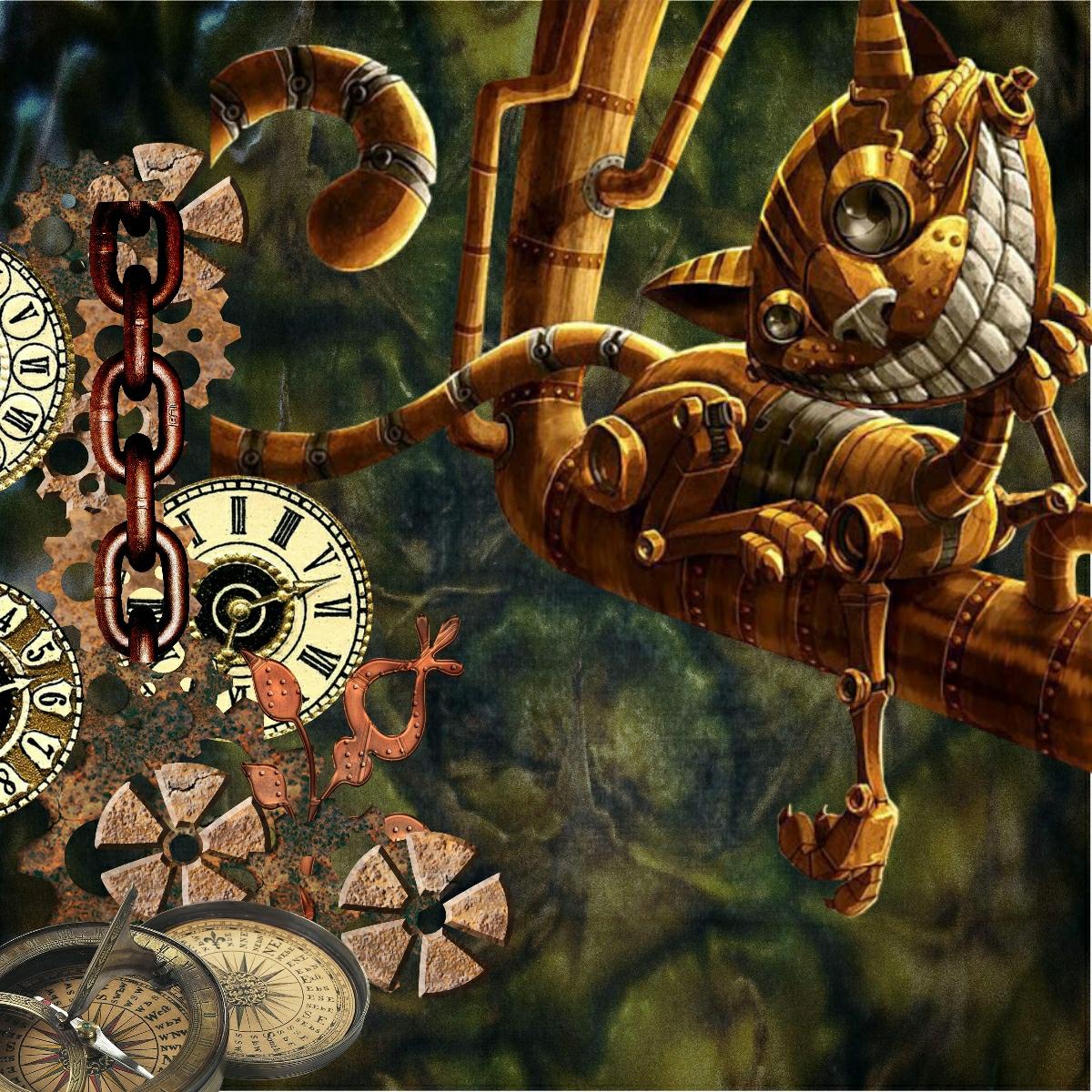 1200x1200 Steampunk Cat. Digital Scrapbooking at Scrapbook Flair