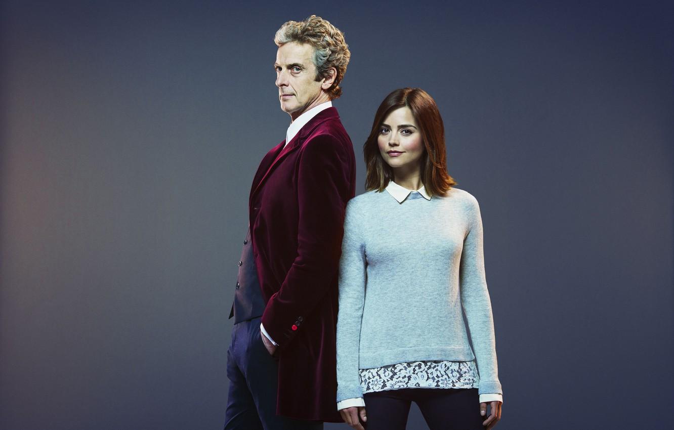 1332x850 Wallpaper look, girl, smile, background, actress, actor, male, Doctor Who, Doctor Who, Peter Capaldi, Peter Capaldi, Clara Oswald, Clara Oswald, Jenna Coleman, Jenna Coleman, The Twelfth Doctor image for desktop, section фильмы