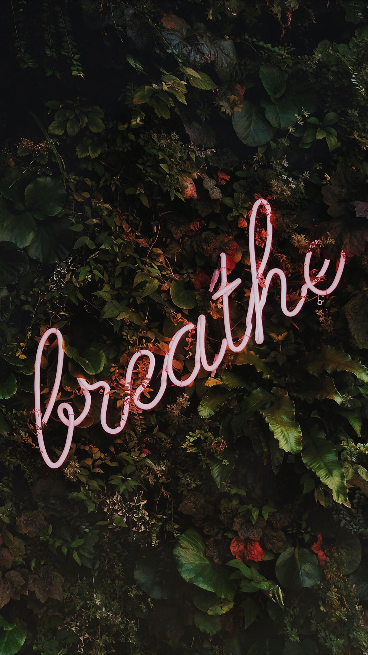 1242x2208 iPhone X wallpaper. breathe mountain tree nature neon