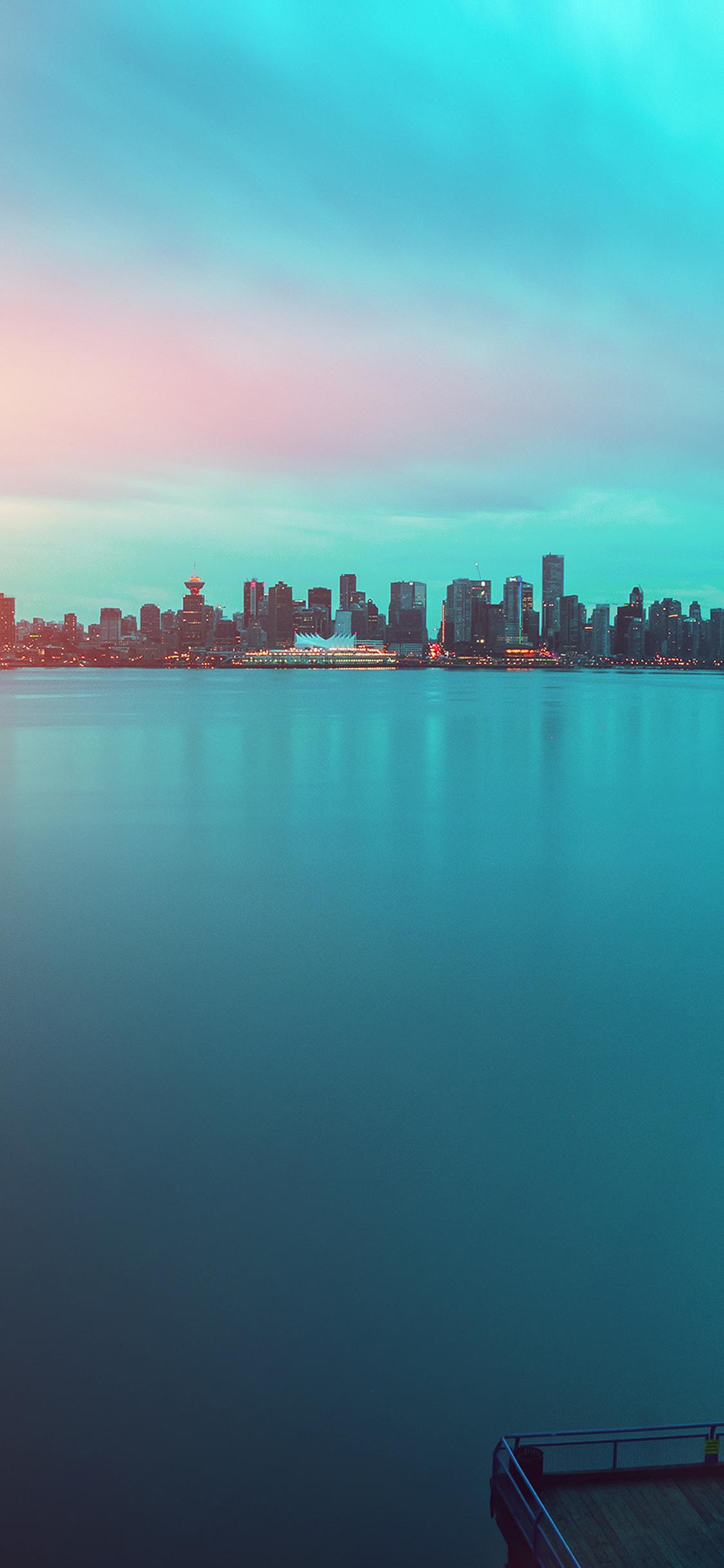 1125x2436 iPhone X wallpaper. lake city green flare afternoon nature