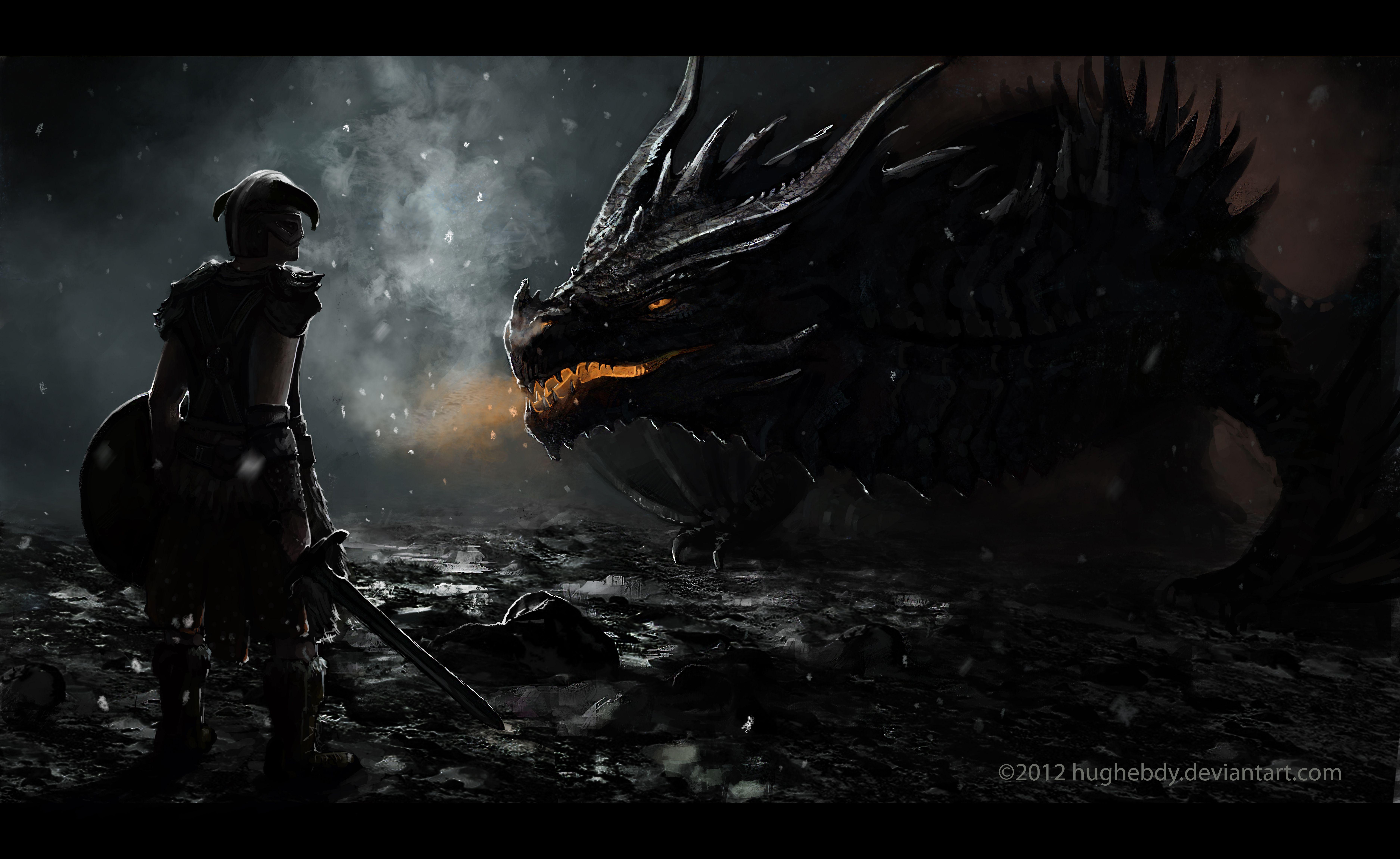 7500x4600 Wallpaper The Elder Scrolls V: Skyrim dragon breath The Elder