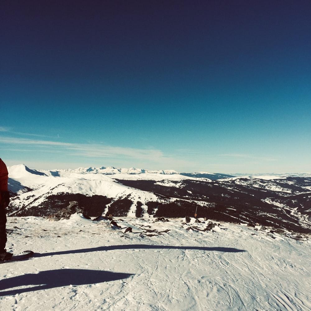1000x1000 man standing at middle of field covered with snow photo