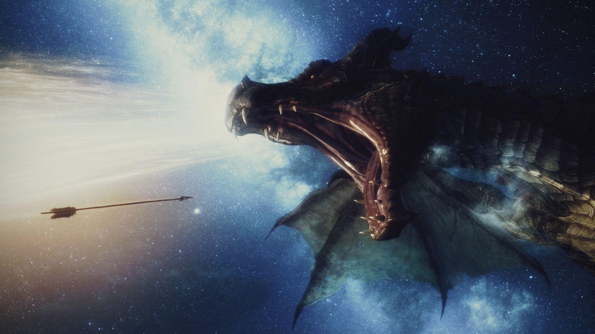 1920x1080 Wallpaper The Elder Scrolls V: Skyrim dragon's eyes The Elder