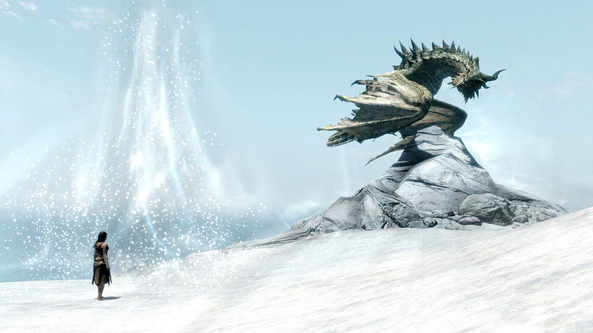 1920x1080 Dragon Alduin Skyrim Dragon Art HD Wallpaper