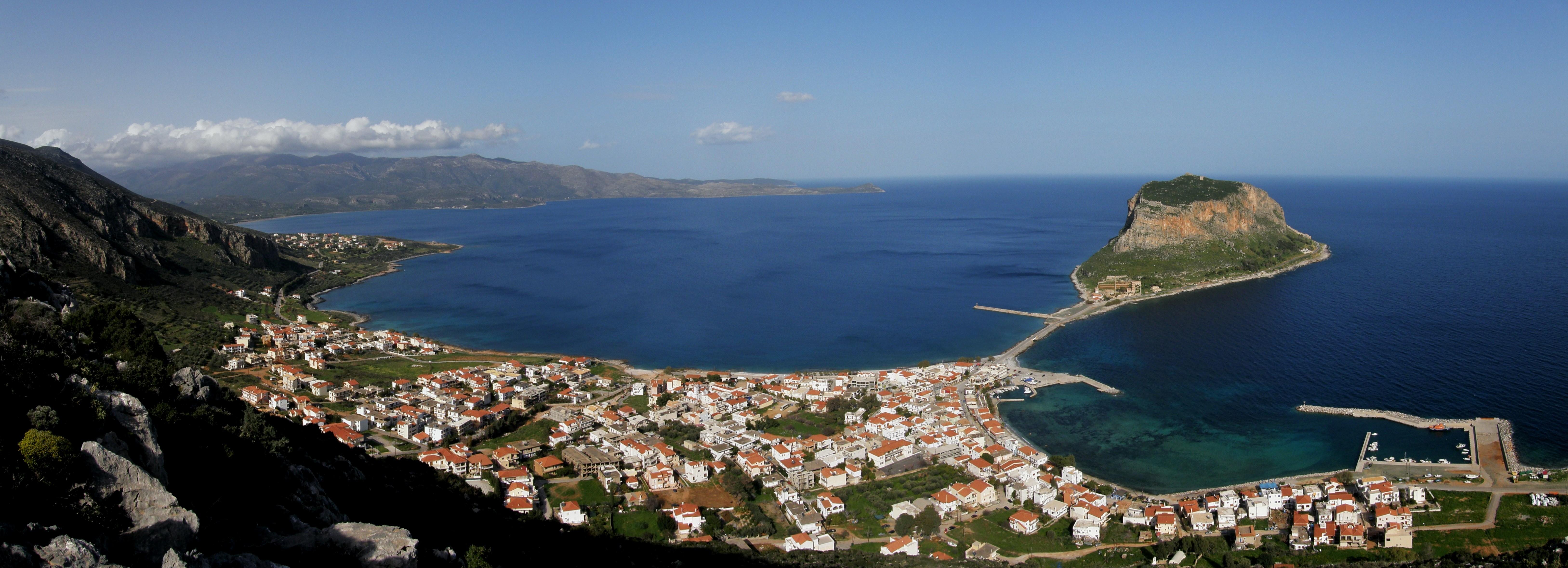 6509x2358 Monemvasia Wallpaper