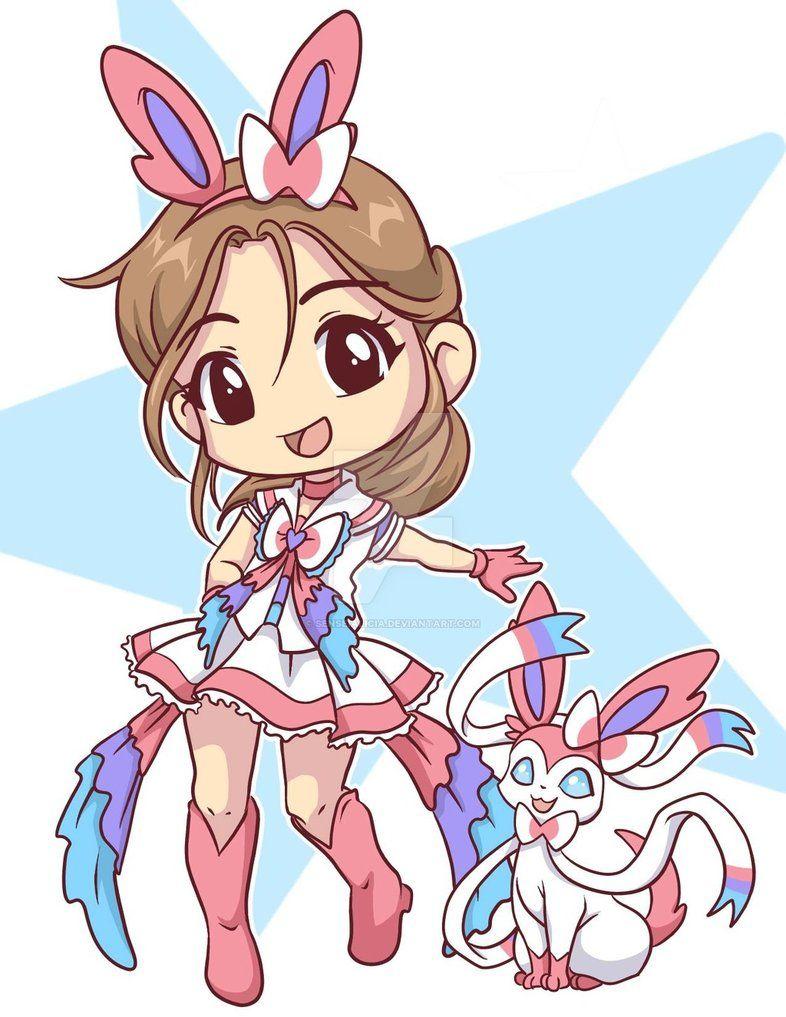 786x1017 Sylveon Girl Wallpaper
