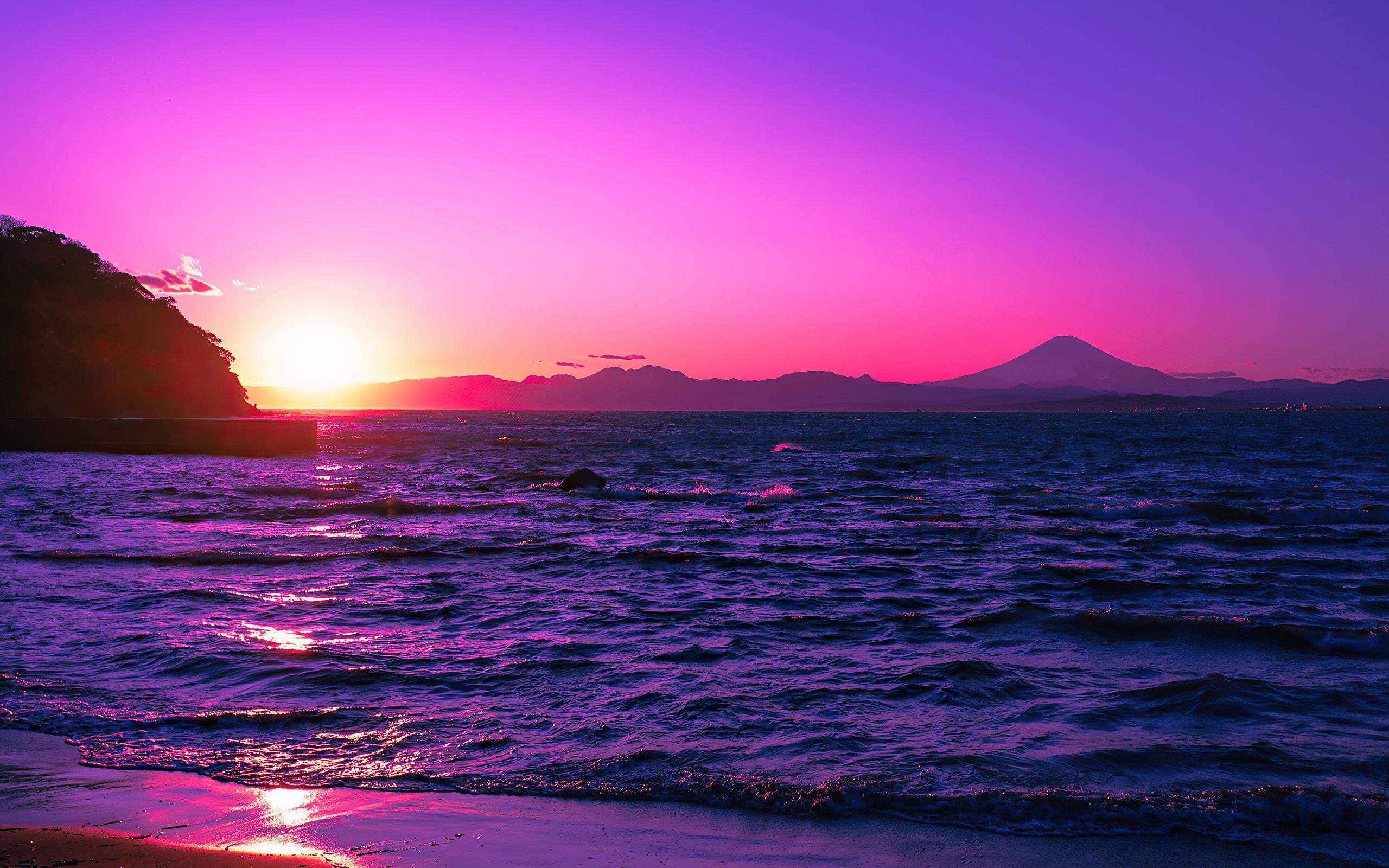 2560x1600 Beautiful Evening Purple Sunset 4k 2560x1600 Resolution HD 4k Wallpaper, Image, Background, Photo and Picture