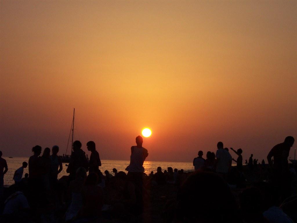 1024x768 Sunset in Ibiza. Taken on the beach at Cafe Del Mar, San An