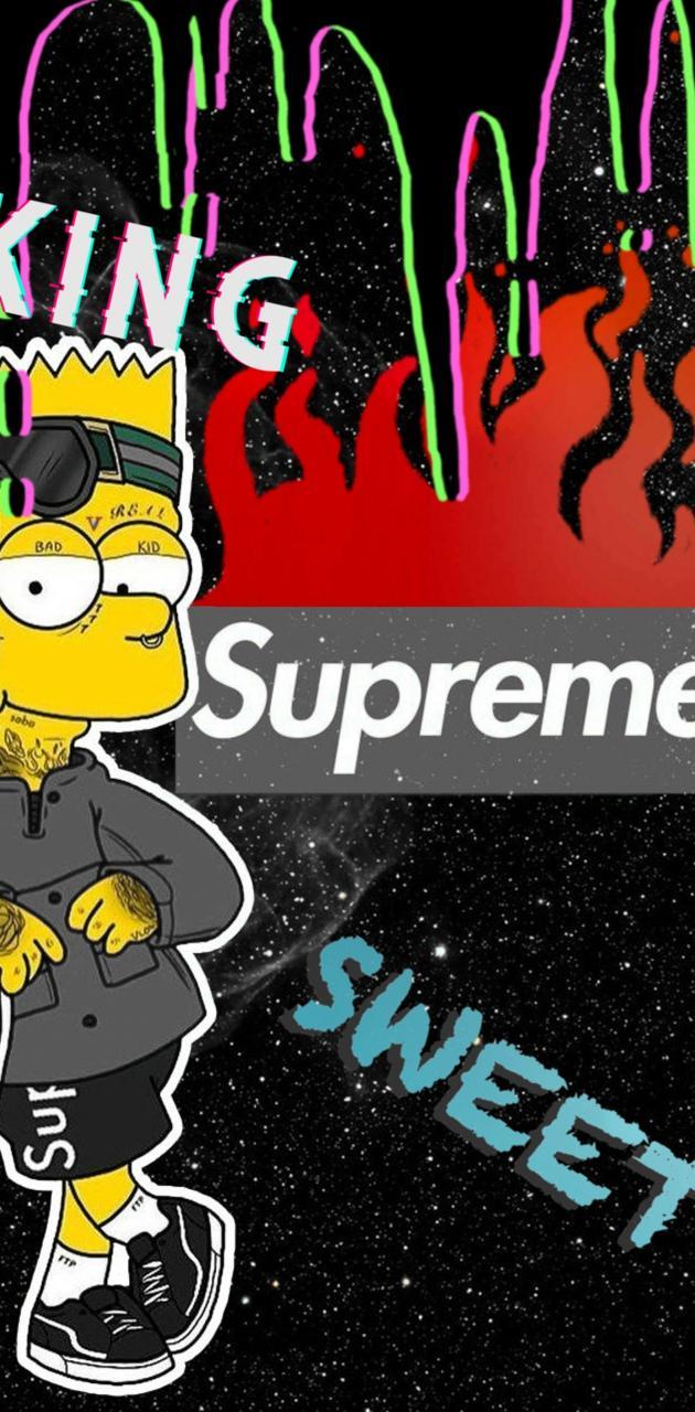 630x1280 Supreme bart Simpson wallpaper