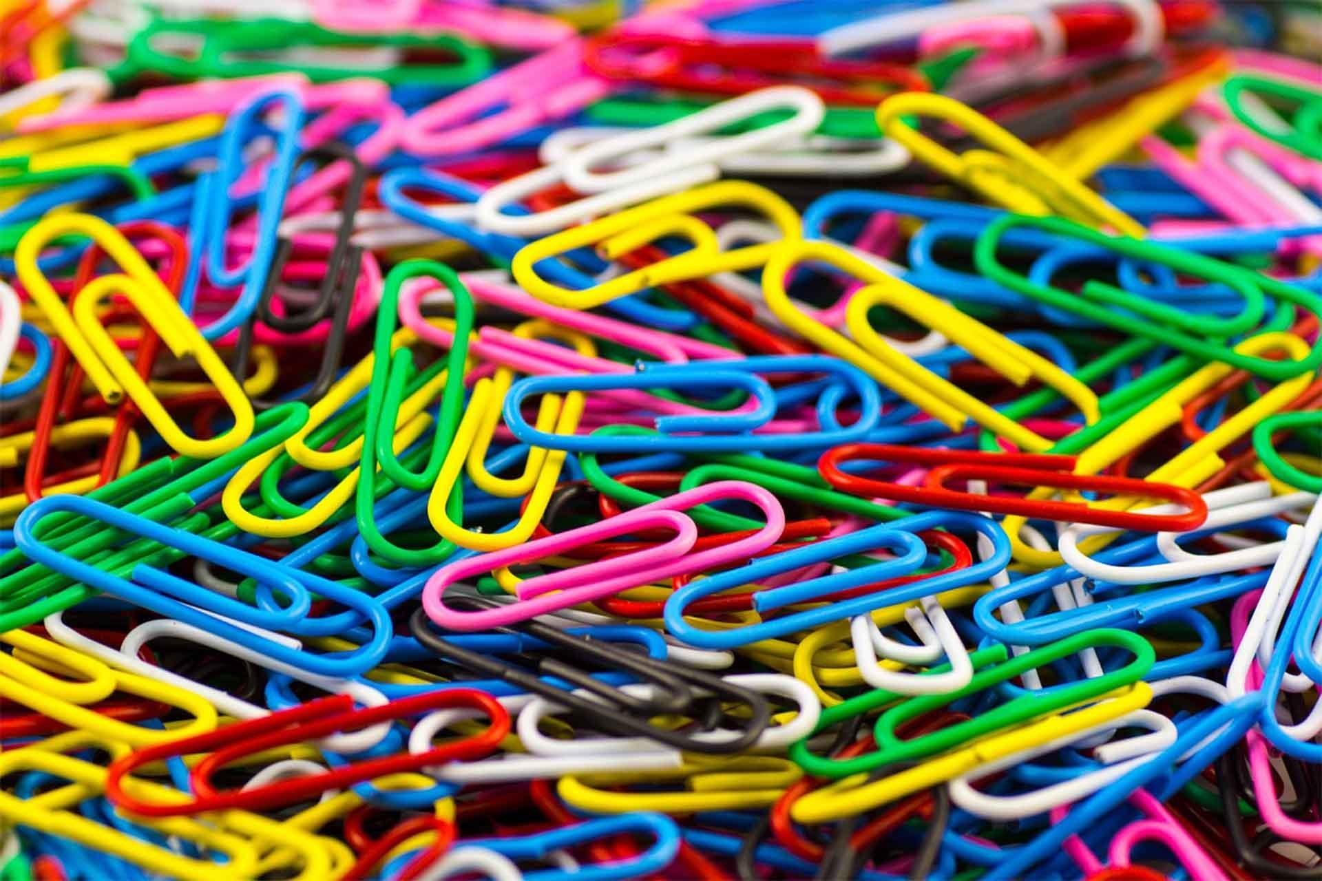 1920x1280 Download free photo of Colorful, paperclips, pile, collection, clips