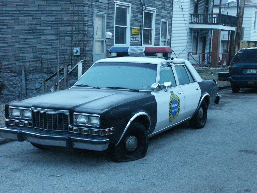 1024x768 Homestead PA: Old Pittsburgh Police Car. It appears to be a