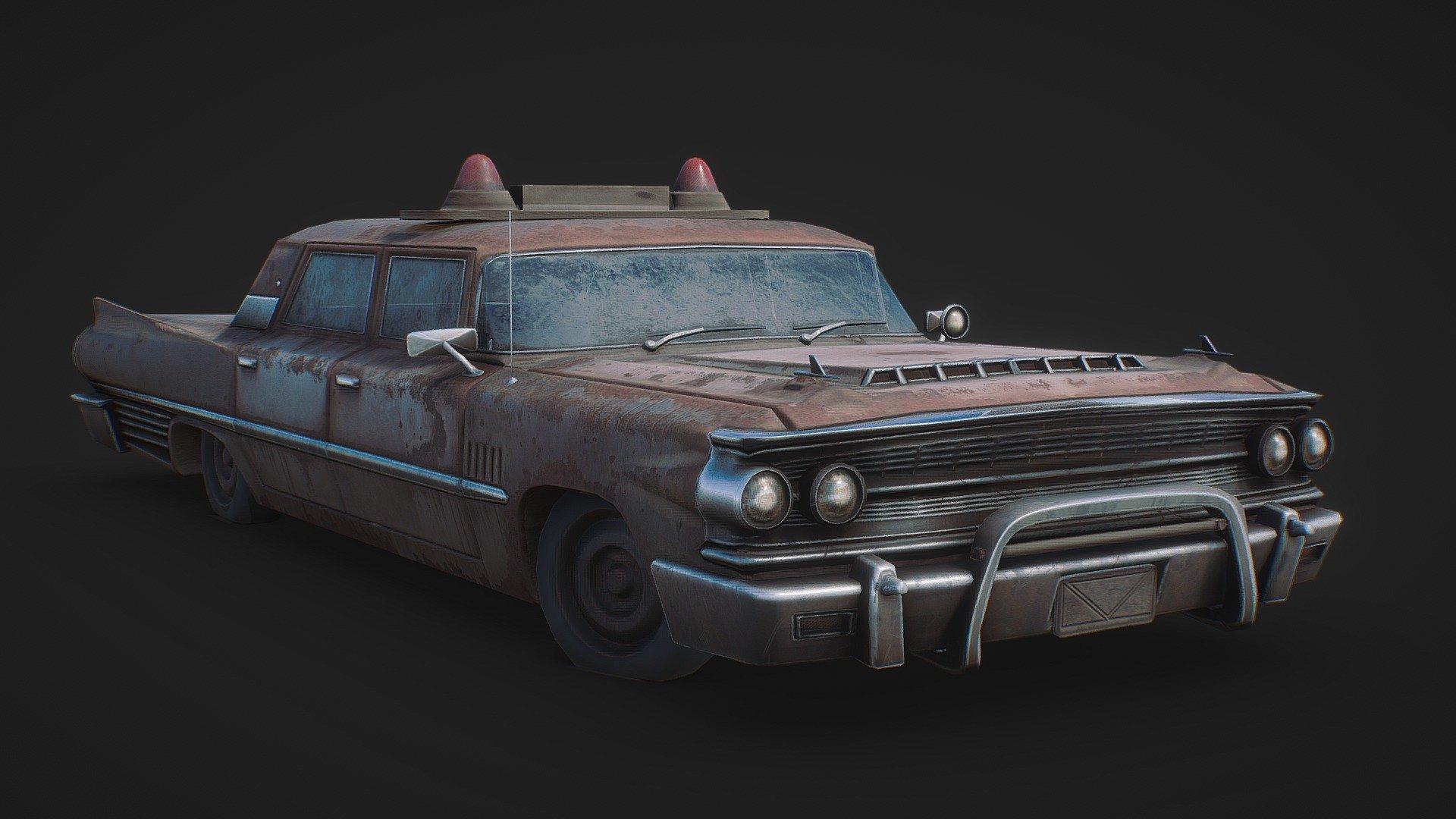 1920x1080 Abandoned Old Police Car Royalty Free 3D model by quaz30 [6d4957a]