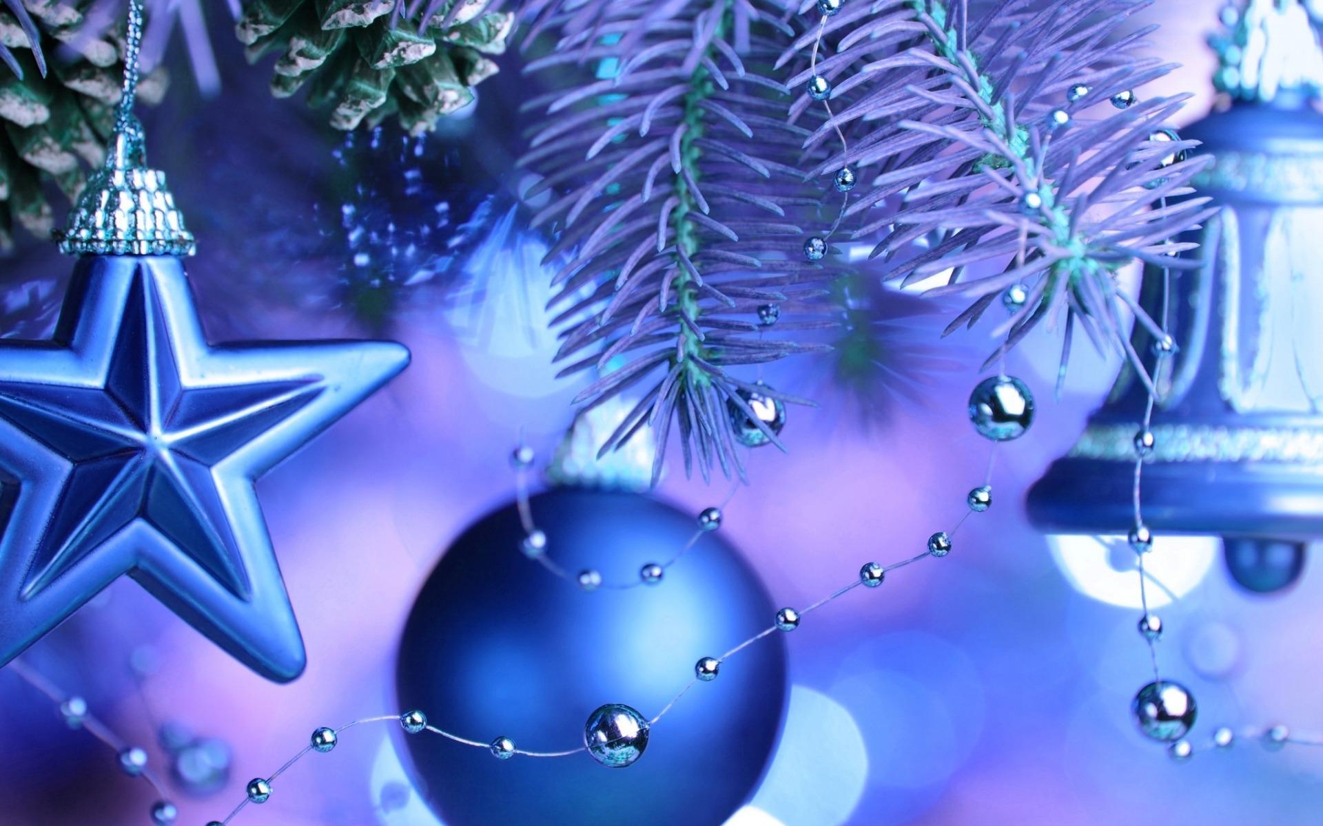 1920x1200 Cool Blue Christmas Ornaments HD Wallpaper
