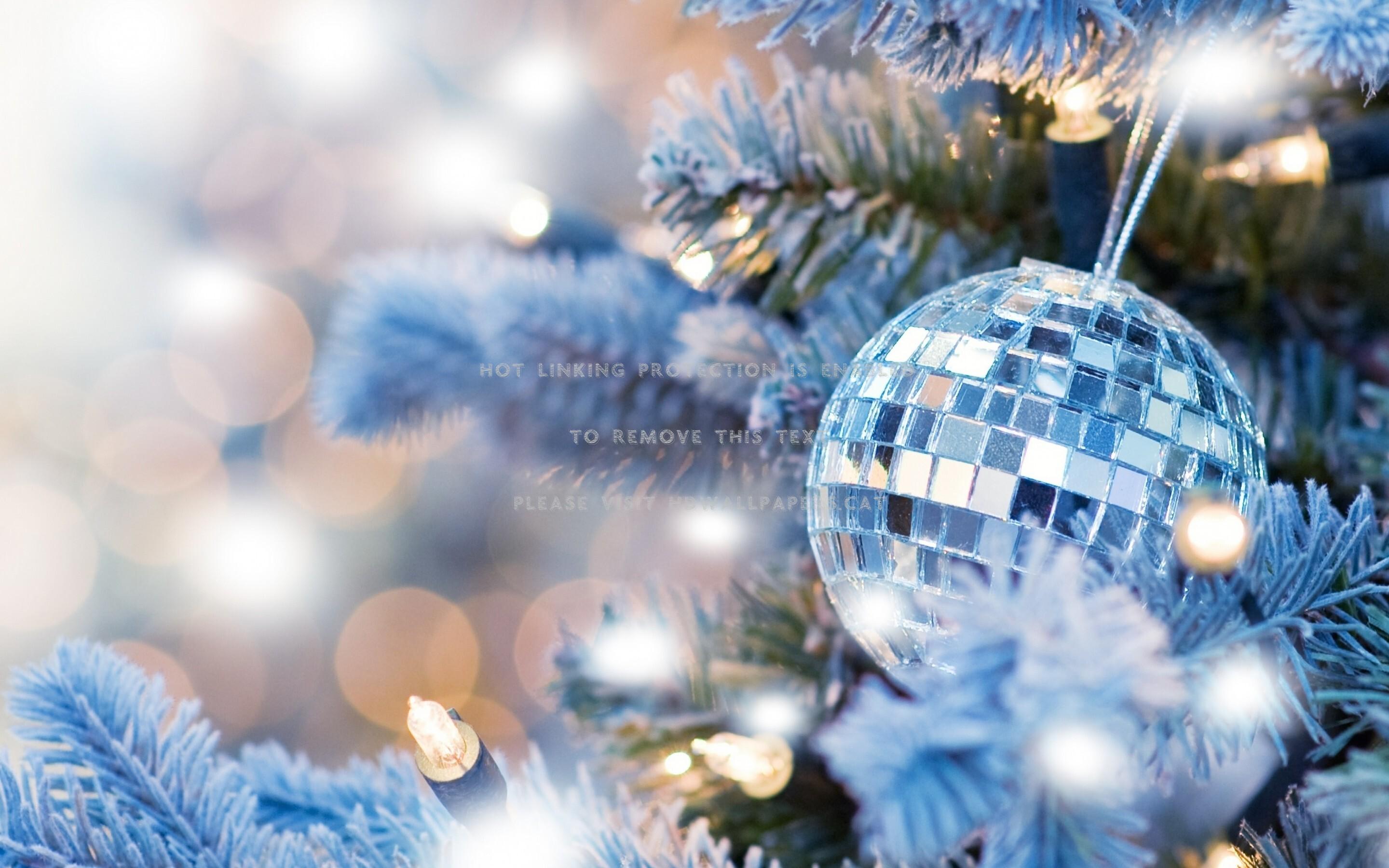2880x1800 blue christmas globe lights ball decoration