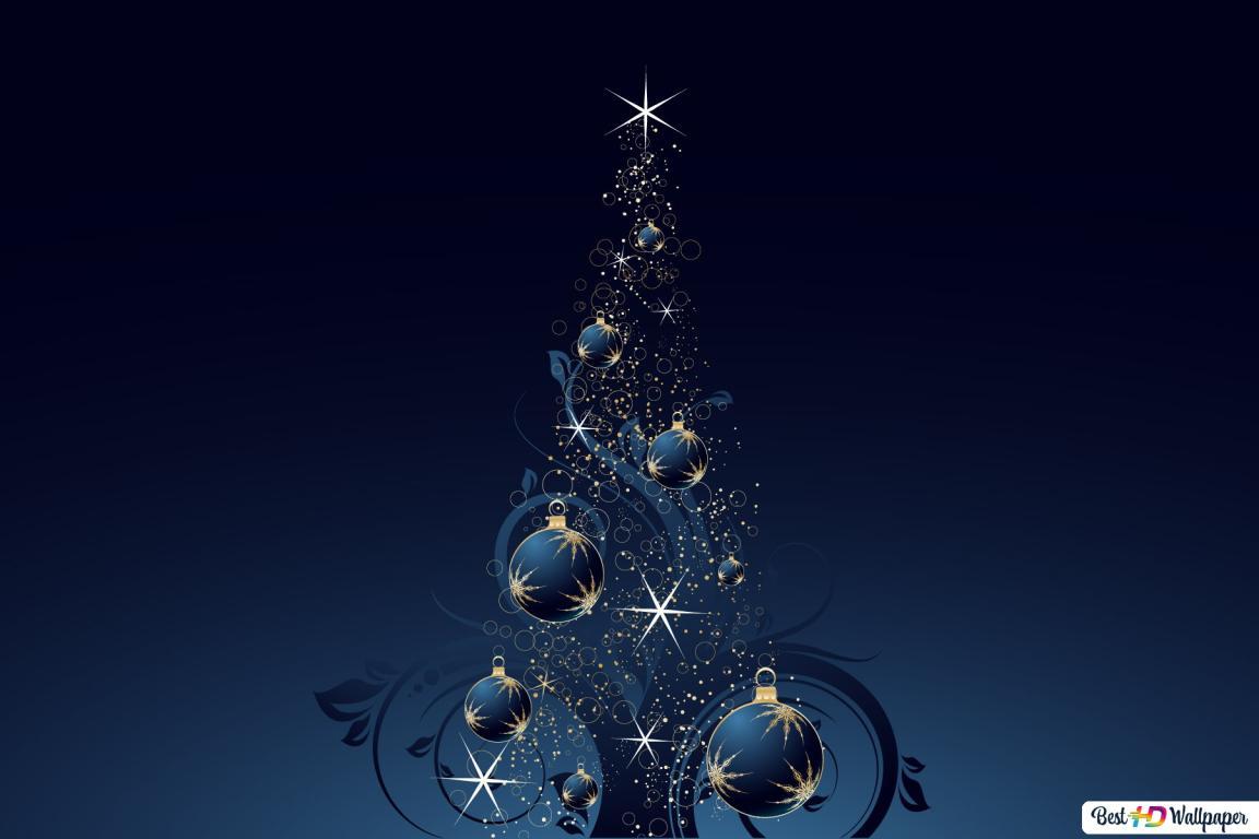 1152x768 Abstract blue Christmas tree HD wallpaper download