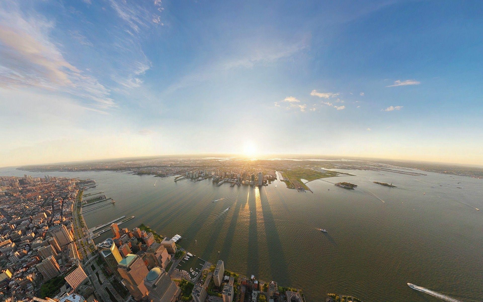 1920x1200 New York City Sunset wallpaper. New York City Sunset