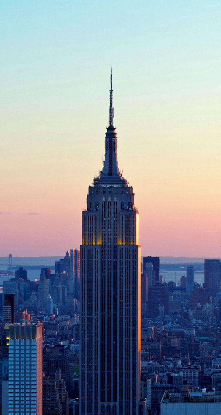 744x1392 Empire State Building Sunset New York iPhone se Wallpaper Download