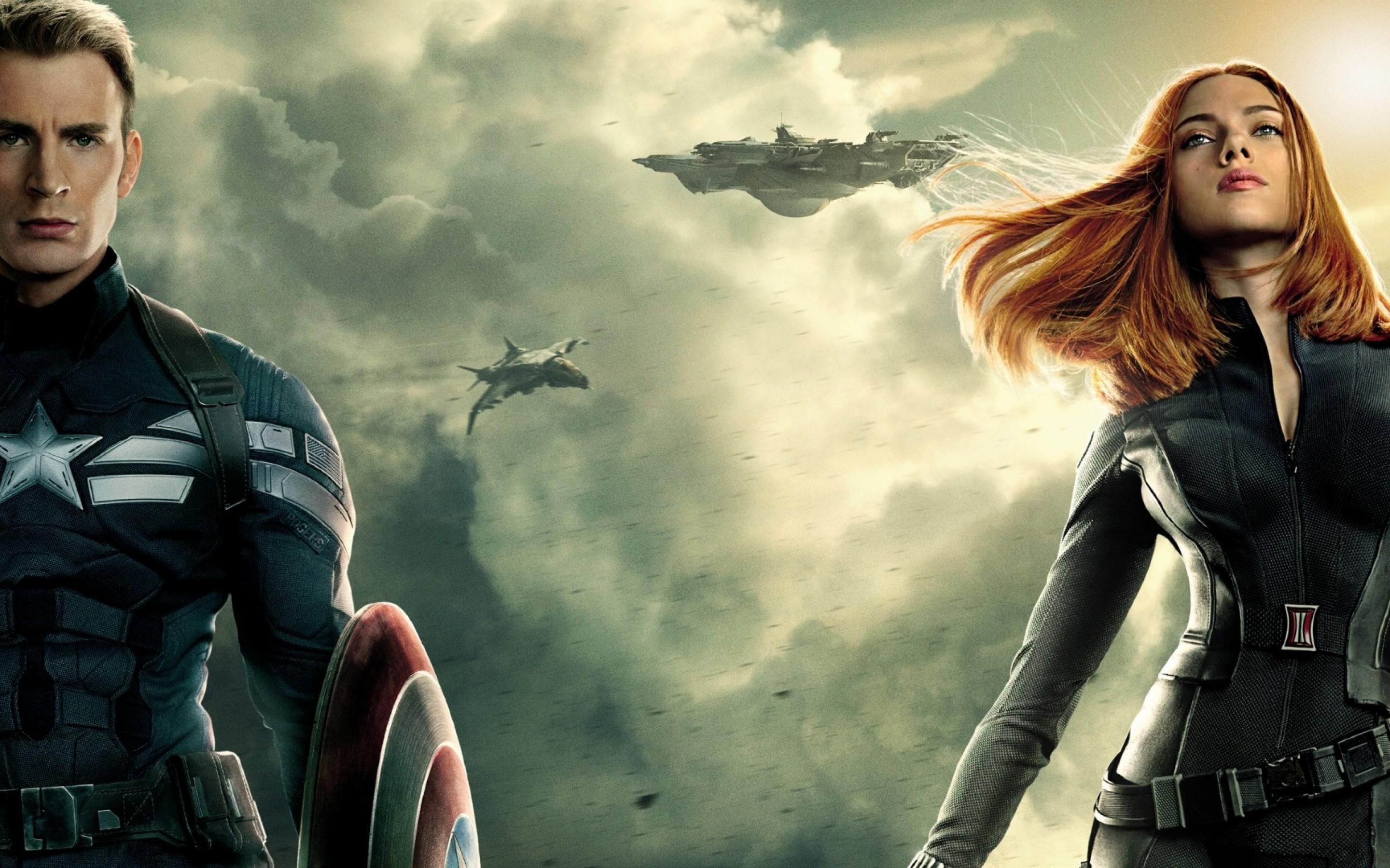 2880x1800 Captain America And Black Widow Wallpaper HD