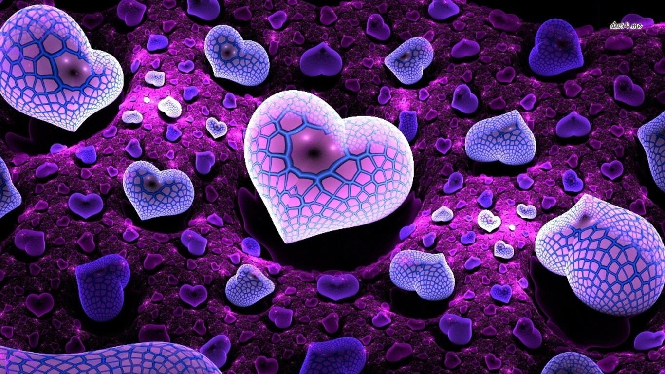 1366x768 3D Love Wallpaper Download Hearts Background Wallpaper & Background Download