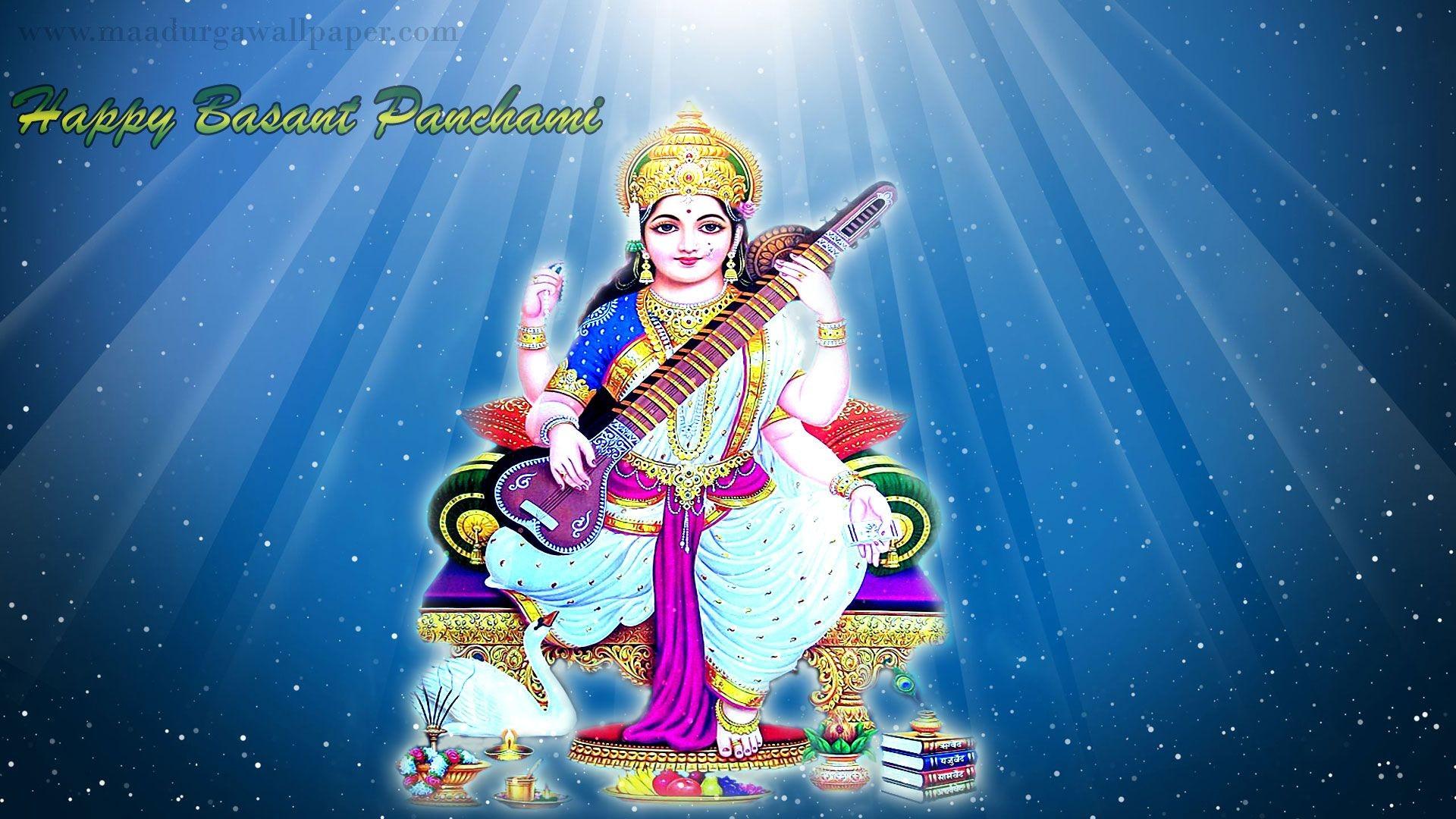 1920x1080 Happy Saraswati Puja Wallpaper 2016 Free Download Maa Photo HD